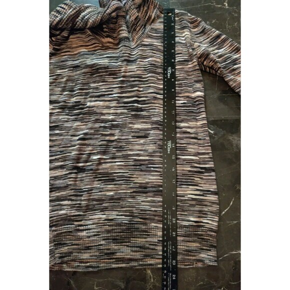 Covington Womens Blouse Top Cowl Neck Size Small S Sm Brown Geometric Fall Shirt - Picture 14 of 15